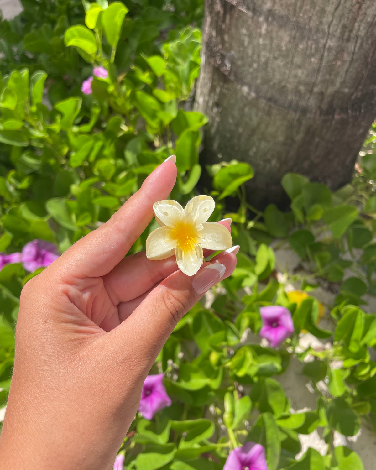 Yellow Plumeria Mini Hair Clip