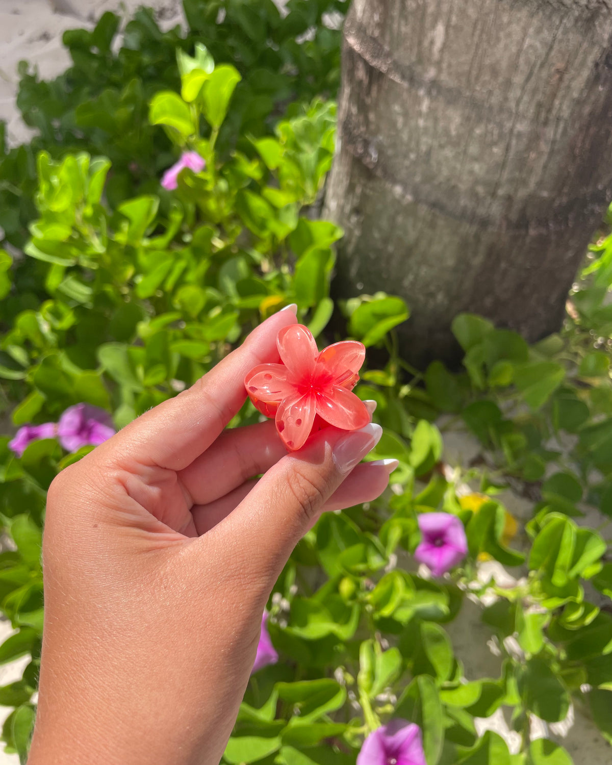 Red Plumeria Mini Hair Clip
