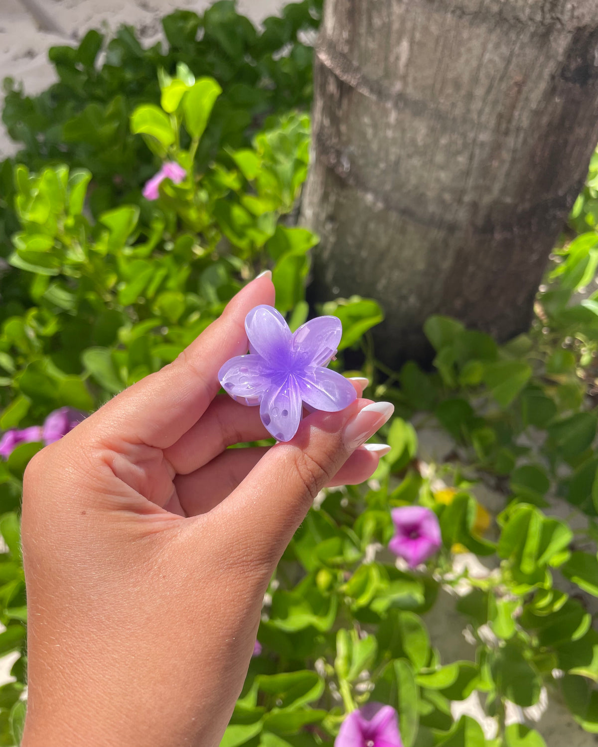 Purple Plumeria Mini Hair Clip