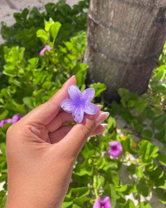 Purple Plumeria Mini Hair Clip