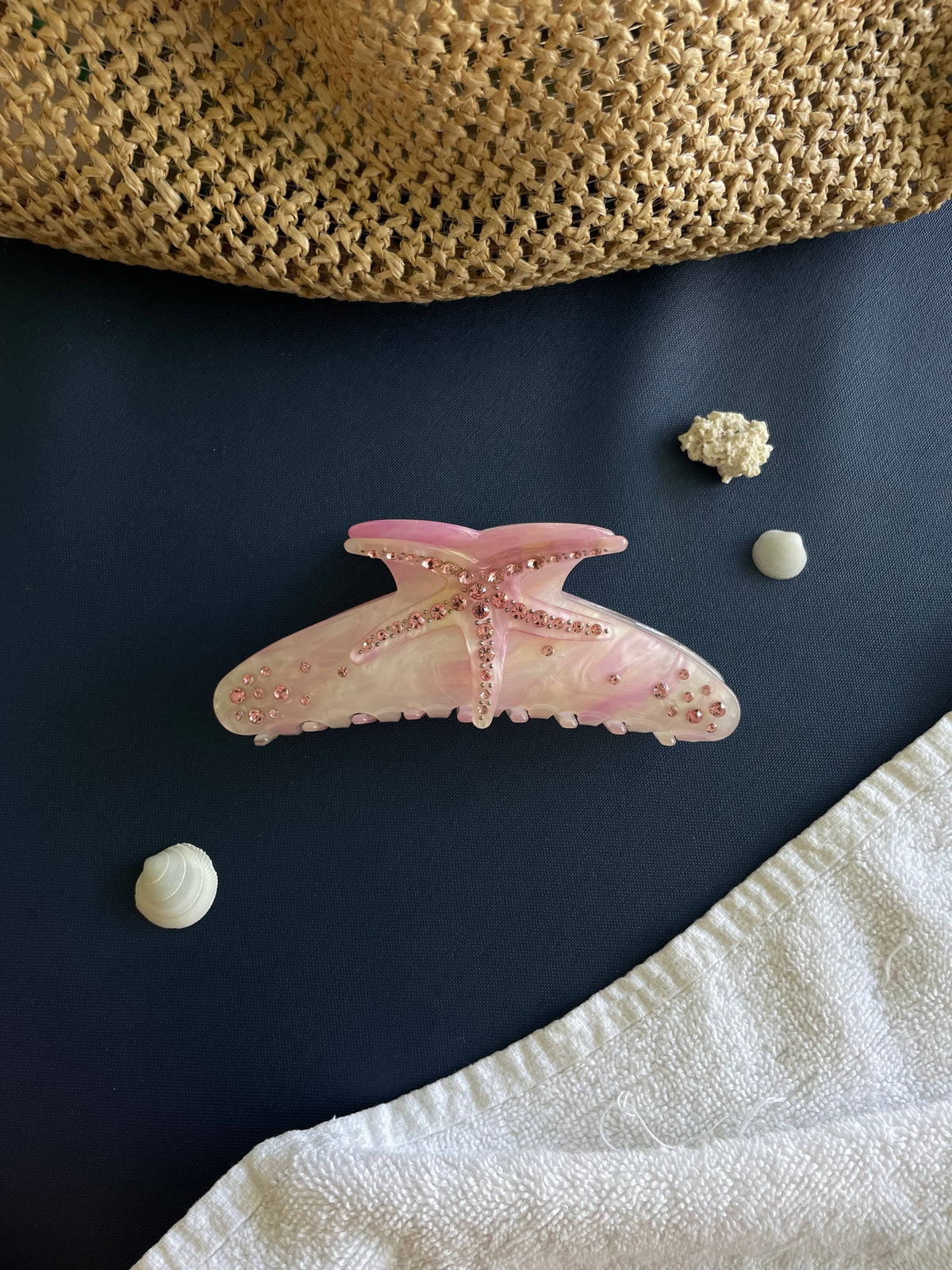 Pink Sparkly Starfish Clip